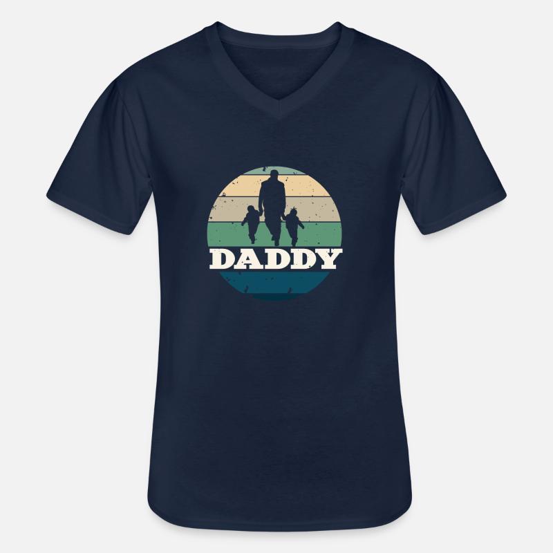 Papa - Männer-T-Shirt mit V-Ausschnitt - Navy