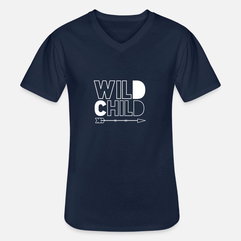 Wildes Kind - Männer-T-Shirt mit V-Ausschnitt - Navy