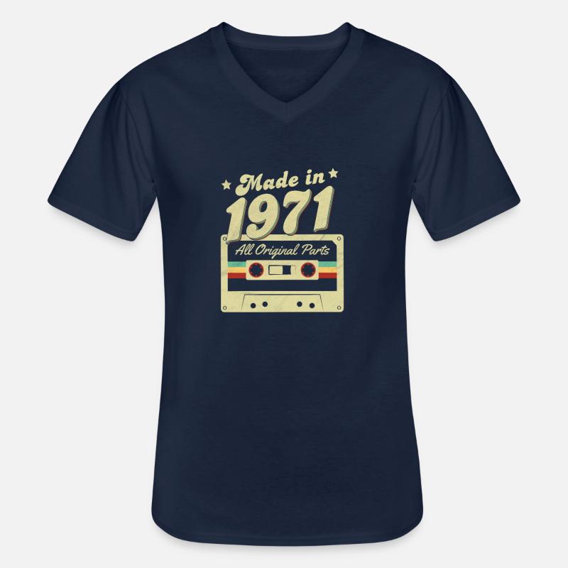 Made in 1971 - Männer-T-Shirt mit V-Ausschnitt - Navy