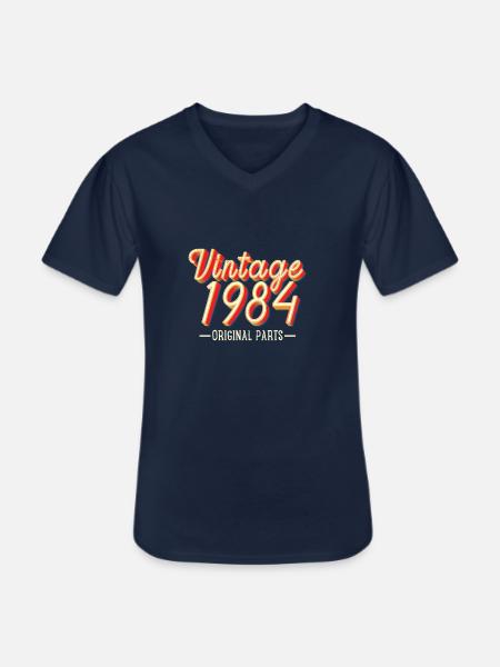 Millésime 1984 - T-shirt col V Homme - marine