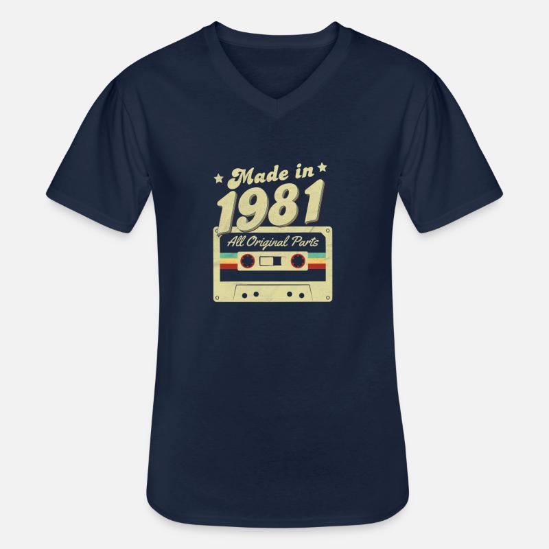 Made in 1981 - Männer-T-Shirt mit V-Ausschnitt - Navy