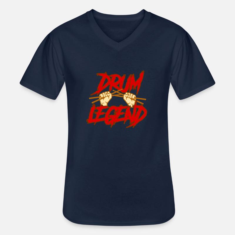 Drum Legend - Männer-T-Shirt mit V-Ausschnitt - Navy