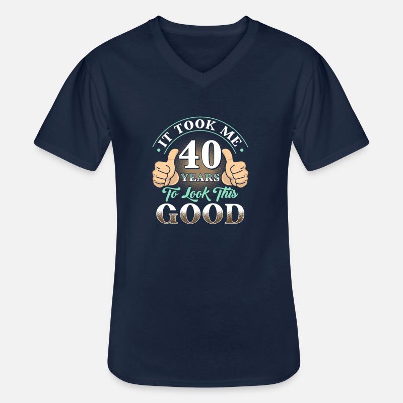 Took 40 Years - Männer-T-Shirt mit V-Ausschnitt - Navy