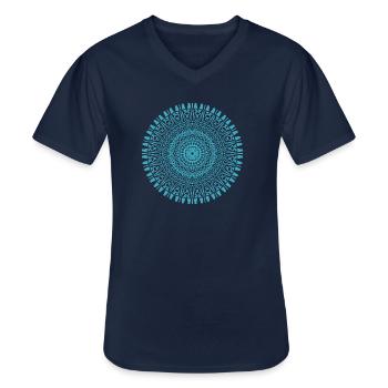 Mandala Mantra Hinduism Buddhism - Men's V-Neck T-Shirt - navy - Front - AI Model Male 178 dark (178cm)