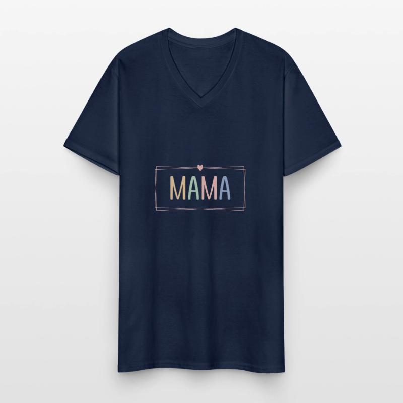 Für Mütter zur Geburt oder Muttertag Pastell Mama Männer-T-Shirt mit V-Ausschnitt