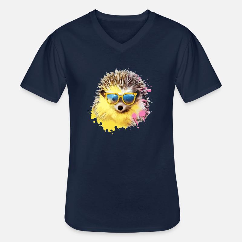 Zizo der Igel - Männer-T-Shirt mit V-Ausschnitt - Navy