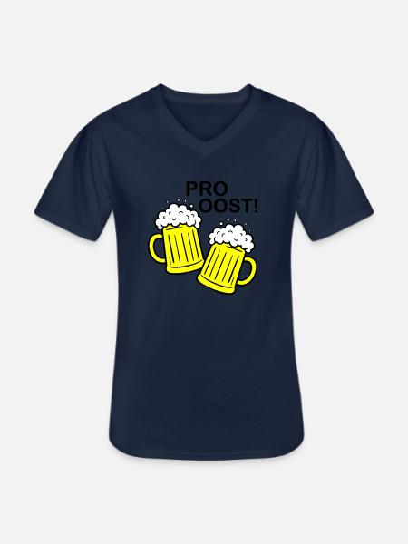 Bier Anstossen Prost - Männer-T-Shirt mit V-Ausschnitt - Navy