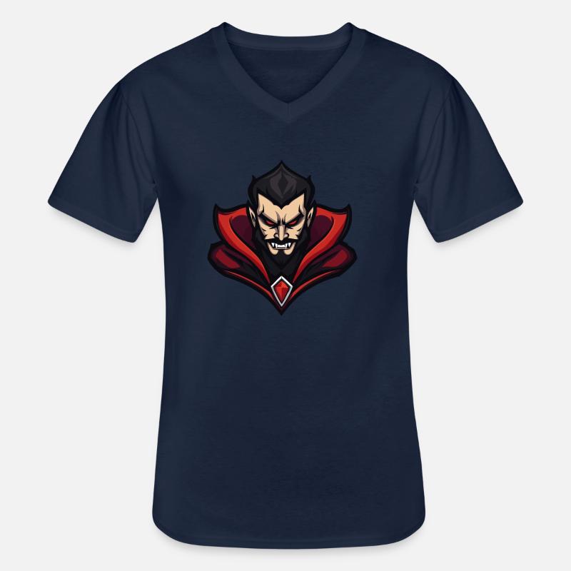 Vampir Halloween Comic - Männer-T-Shirt mit V-Ausschnitt - Navy