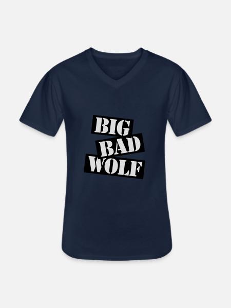big bad wolf quote - Men's V-Neck T-Shirt - navy