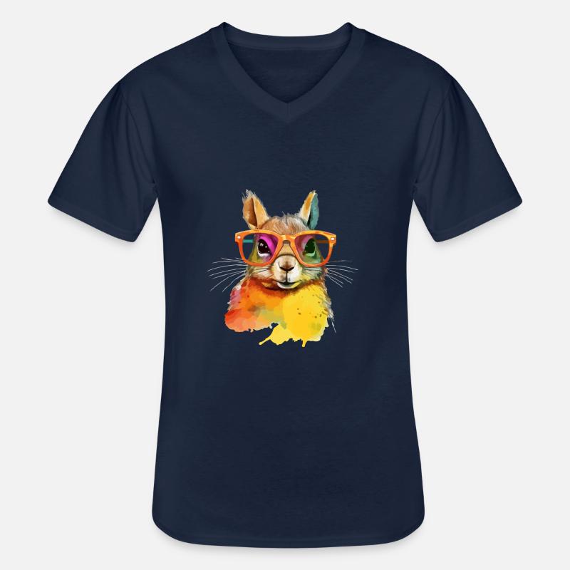 Kikki das Eichhörnchen - Männer-T-Shirt mit V-Ausschnitt - Navy