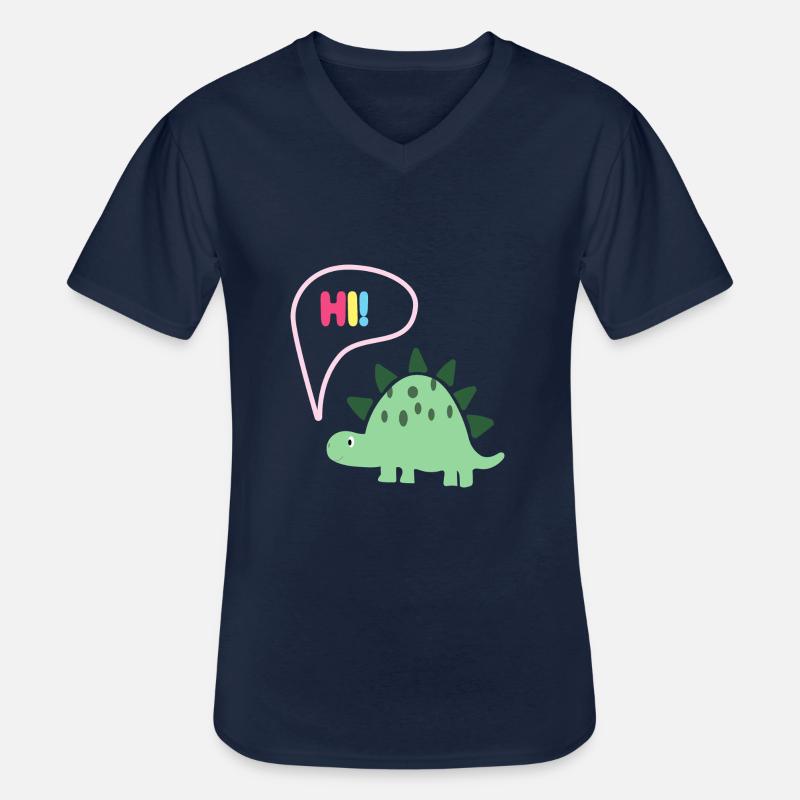 Hi Dino - Geschenkidee - Kindermode - Männer-T-Shirt mit V-Ausschnitt - Navy