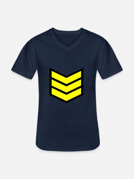 Streifen Feldwebels - Männer-T-Shirt mit V-Ausschnitt - Navy