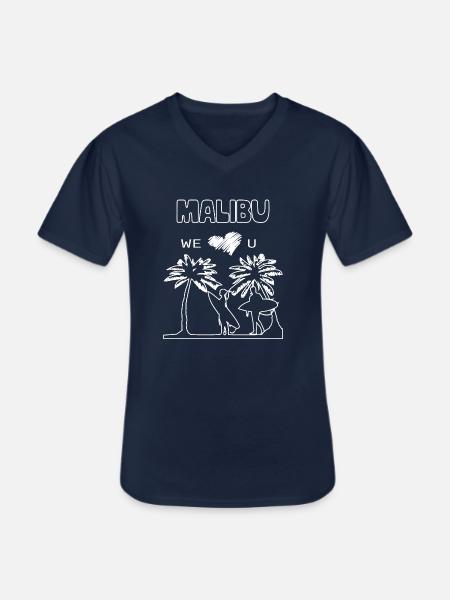 Malibu - T-shirt col V Homme - marine