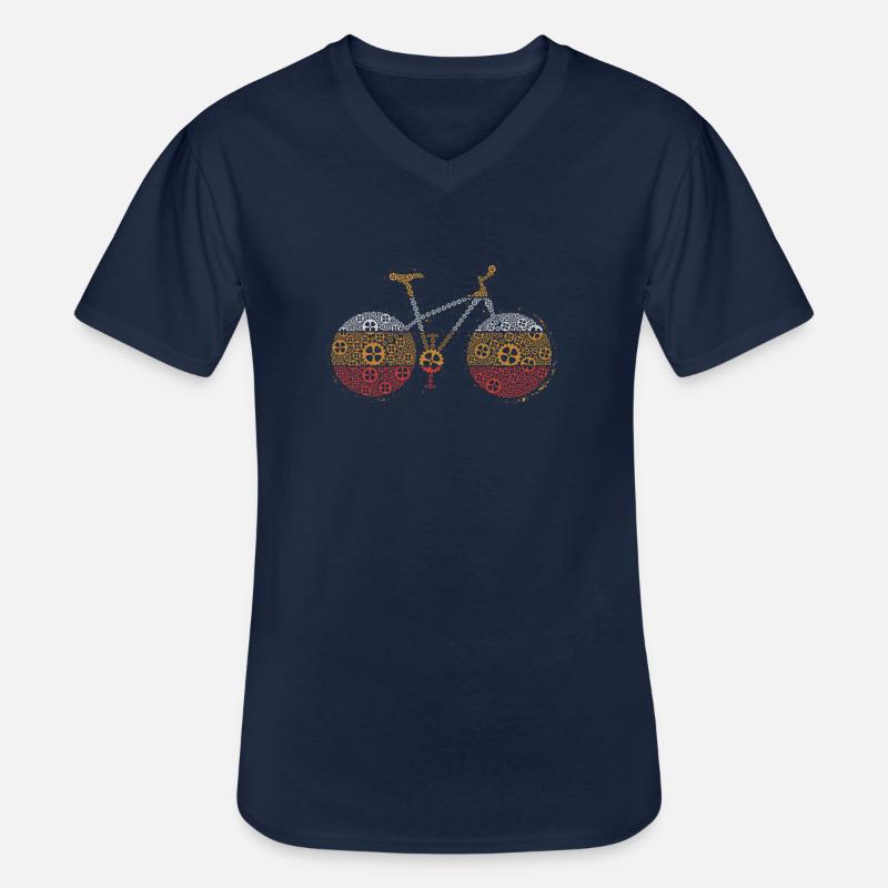 Fahrrad Ritzel retro - Männer-T-Shirt mit V-Ausschnitt - Navy