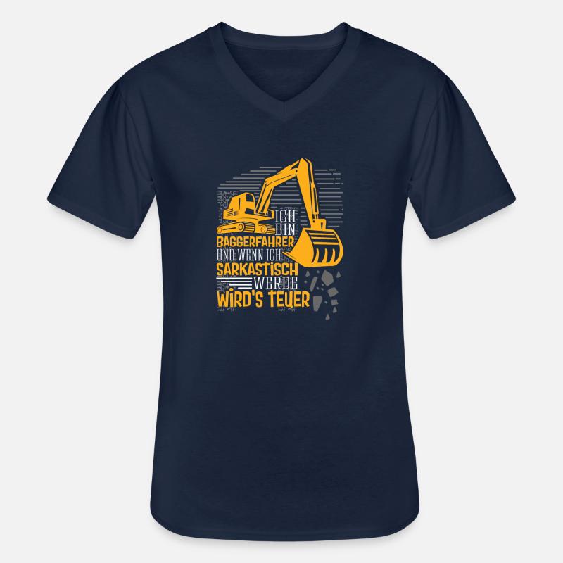 Baggerfahrer wenn ich sarkastisch - Männer-T-Shirt mit V-Ausschnitt - Navy