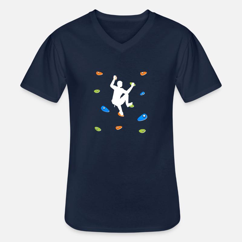Klettern an der Wand - Männer-T-Shirt mit V-Ausschnitt - Navy