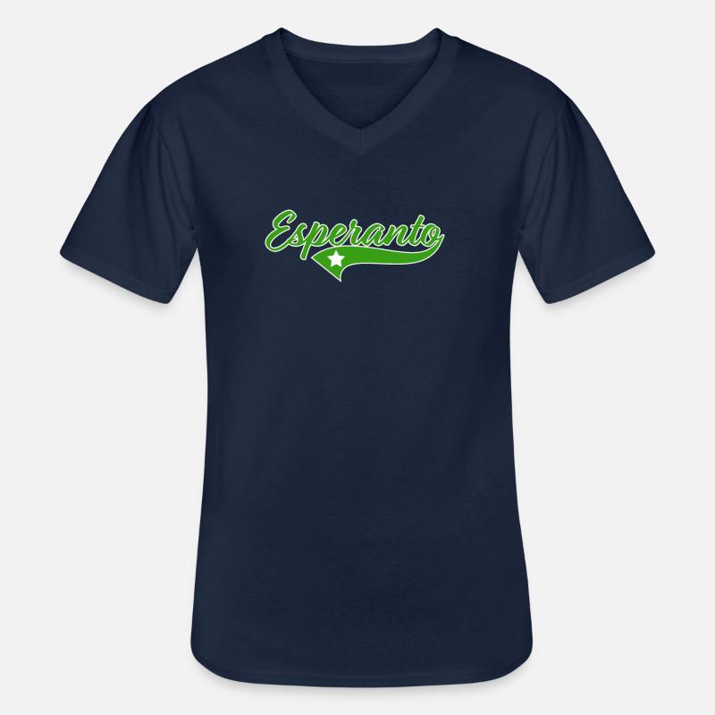 Esperanto Sprache der Welt - Männer-T-Shirt mit V-Ausschnitt - Navy