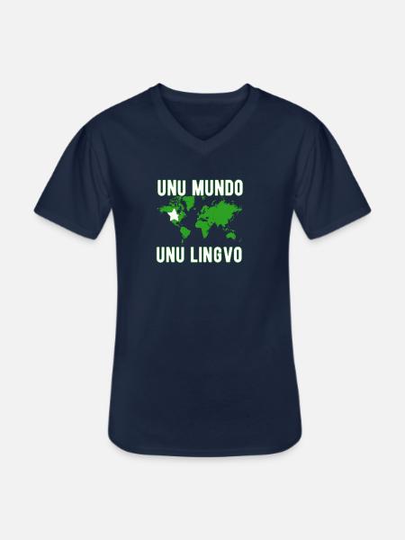 Esperanto Weltsprache - Männer-T-Shirt mit V-Ausschnitt - Navy