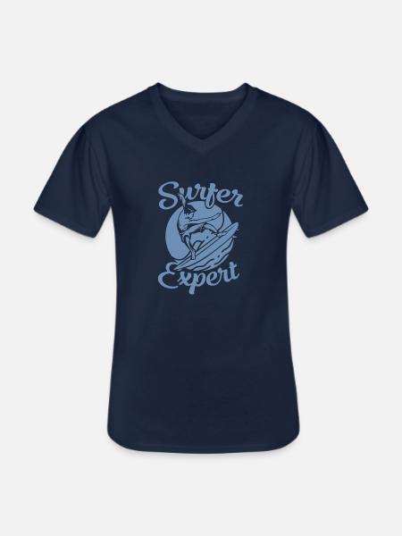 Surfer Design Surfer Expert Surfboard - Men's V-Neck T-Shirt - navy