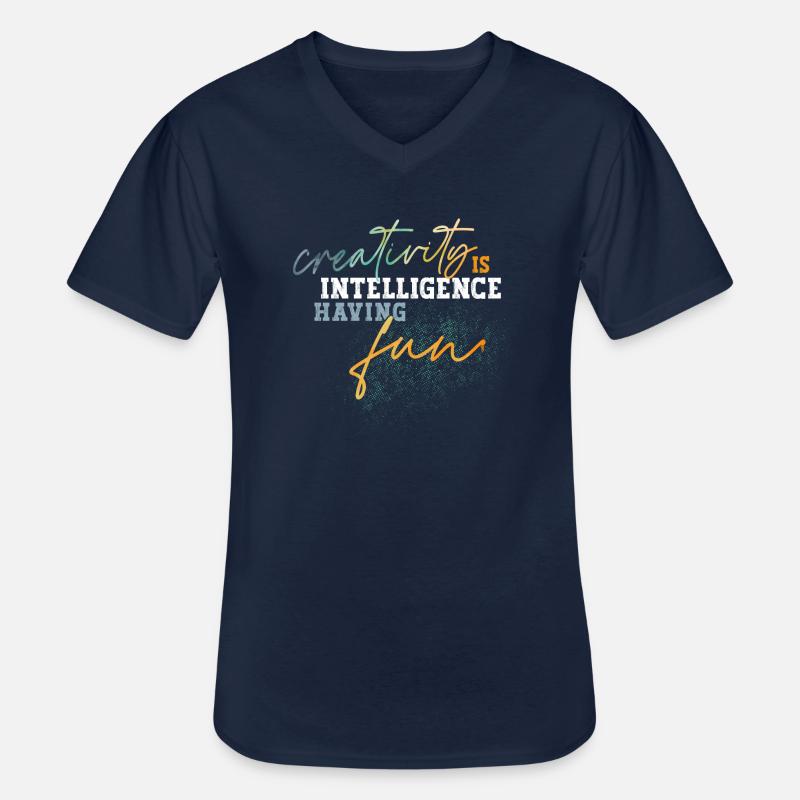 Creativity intelligence - Männer-T-Shirt mit V-Ausschnitt - Navy