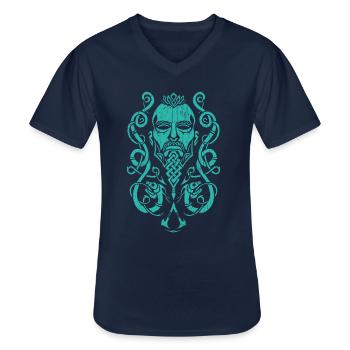 Assassin's Creed Valhalla Symbol Turquoise - T-shirt col V Homme - marine - Devant - AI Model Male 178 dark (178cm)