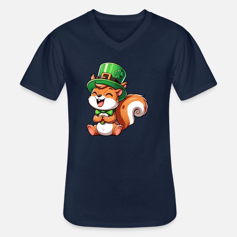Freches Eichhörnchen St. Patricks - Männer-T-Shirt mit V-Ausschnitt - Navy