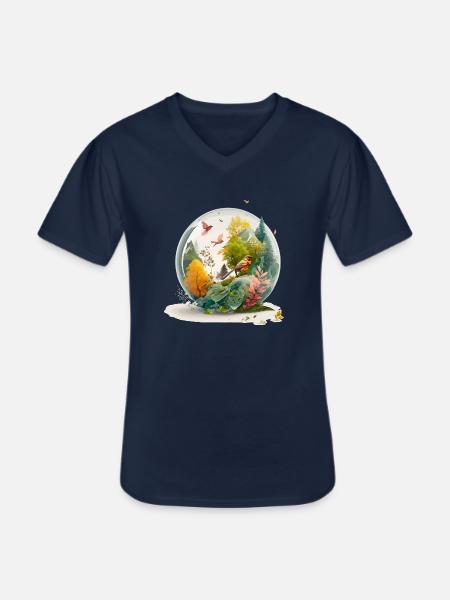 Der Miniaturbohrer - Männer-T-Shirt mit V-Ausschnitt - Navy