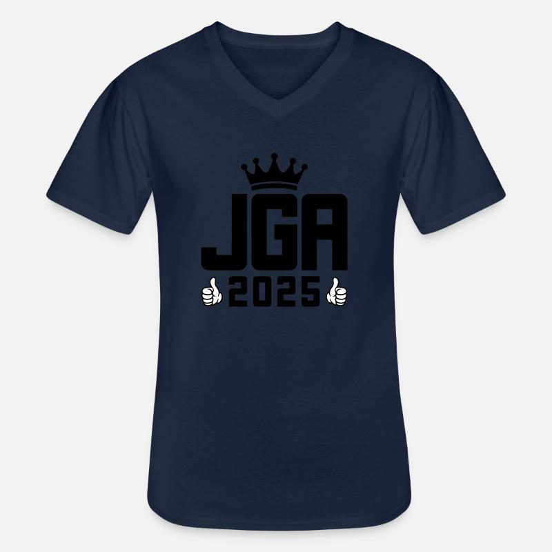 JGA 2025 Cool - Männer-T-Shirt mit V-Ausschnitt - Navy