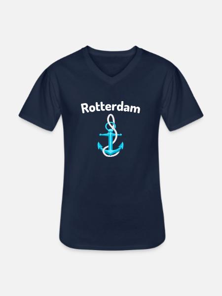 Rotterdam - Men's V-Neck T-Shirt - navy