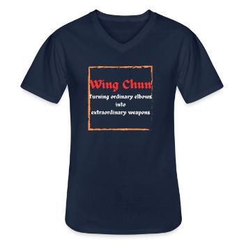 Wing Chun Ellbogen - Männer-T-Shirt mit V-Ausschnitt - Navy - Vorne - AI Model Male 178 dark (178cm)