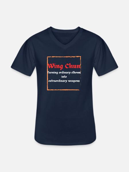 Wing Chun Ellbogen - Männer-T-Shirt mit V-Ausschnitt - Navy