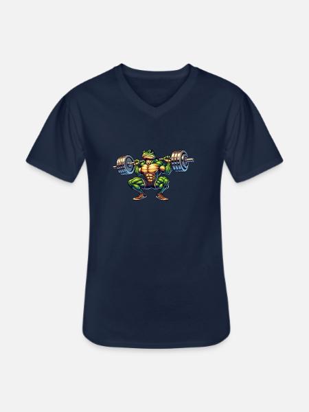 Frog Toad Toad Barbell Gym Fitness Workout - Men's V-Neck T-Shirt - navy