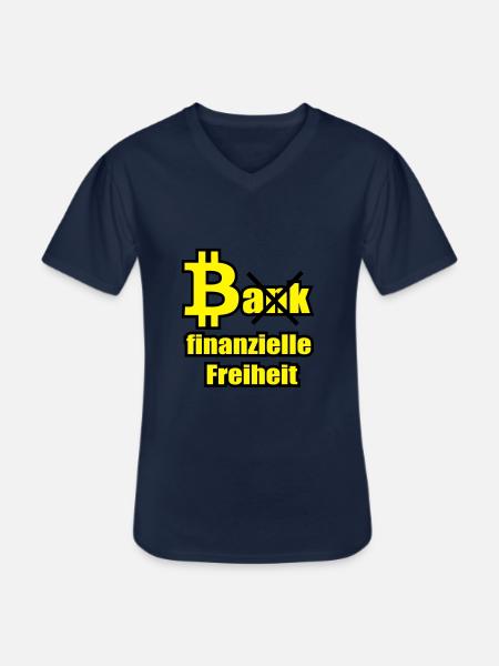 Bitcoin vs Bank - Männer-T-Shirt mit V-Ausschnitt - Navy