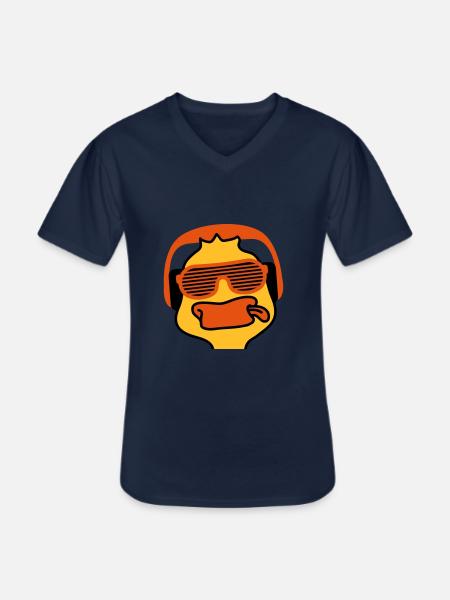 Party Duck - T-shirt col V Homme - marine