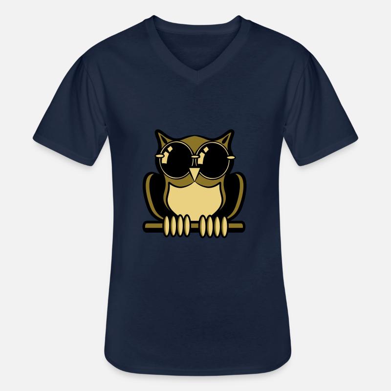 Eule Vogel wald sonnenbrille - Männer-T-Shirt mit V-Ausschnitt - Navy