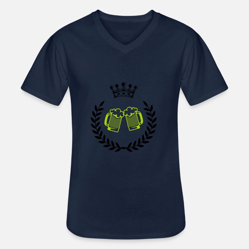 bier wappen 1 - Männer-T-Shirt mit V-Ausschnitt - Navy