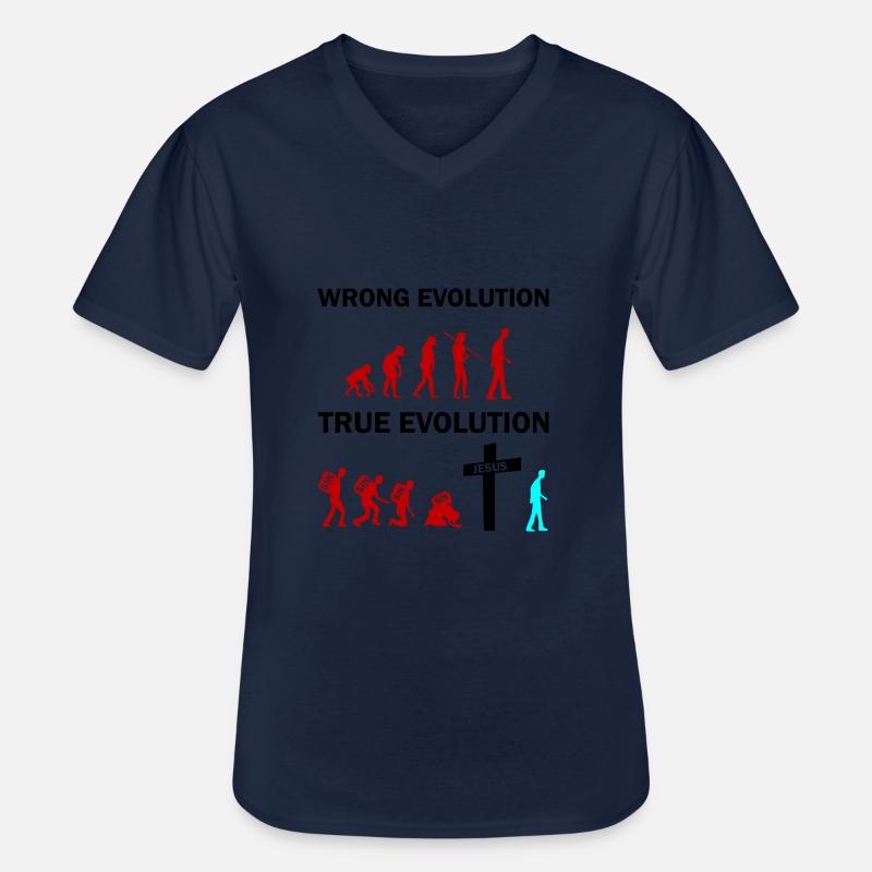 true evolution jesus - Männer-T-Shirt mit V-Ausschnitt - Navy