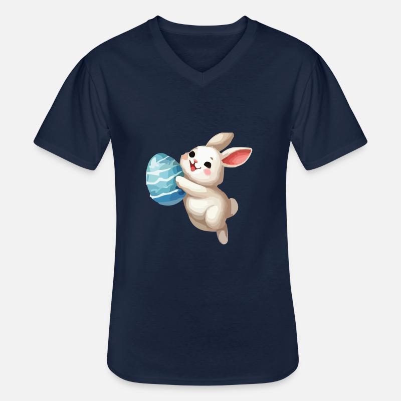 bunny rabbit easter bunny - Men's V-Neck T-Shirt - navy