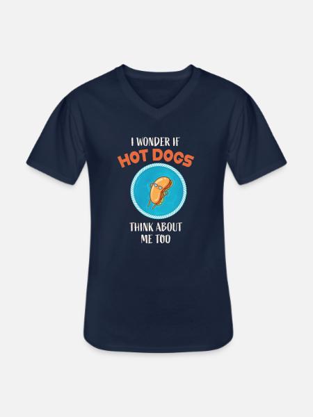 Hot Dog Hot dogs - Men's V-Neck T-Shirt - navy