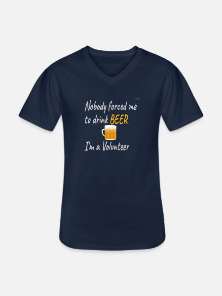 Nobody forced me... - Men's V-Neck T-Shirt - navy