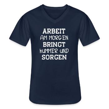 Arbeit lustige Sprüche morgens müde faul schlafen - Männer-T-Shirt mit V-Ausschnitt - Navy - Vorne - AI Model Male 178 dark (178cm)
