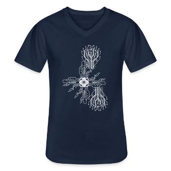 elektriker Elektrik Elektronik Beruf Spannung CPU - Männer-T-Shirt mit V-Ausschnitt - Navy - Vorne - AI Model Male 178 dark (178cm)