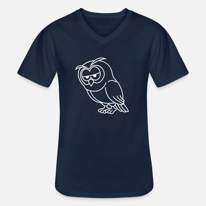 Eule Comic - Männer-T-Shirt mit V-Ausschnitt - Navy