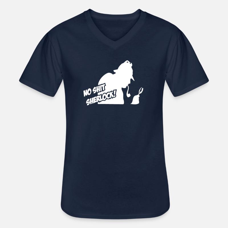 Kein Scheiß-Sherlock - Männer-T-Shirt mit V-Ausschnitt - Navy