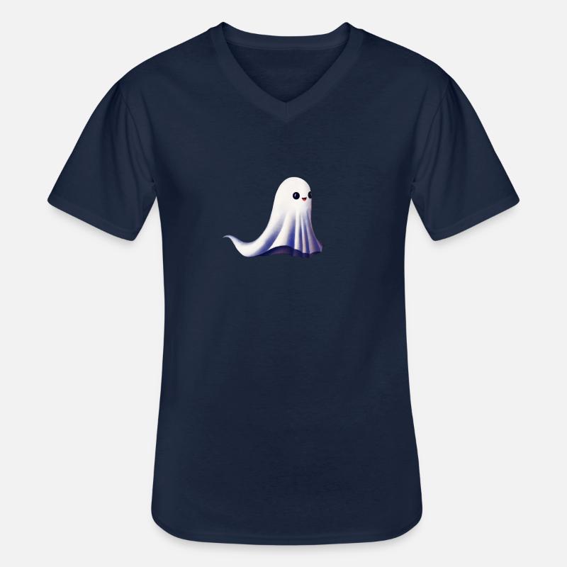 Kleiner Geist Illustration Geschenkidee - Ghost - Männer-T-Shirt mit V-Ausschnitt - Navy