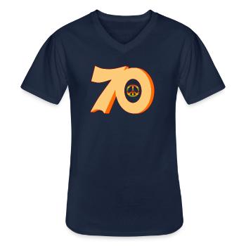 Logo der 70er Jahre - Männer-T-Shirt mit V-Ausschnitt - Navy - Vorne - AI Model Male 178 dark (178cm)