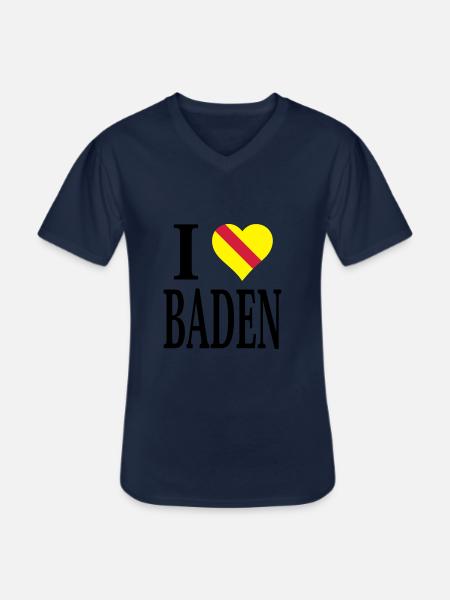 I love Baden - Männer-T-Shirt mit V-Ausschnitt - Navy