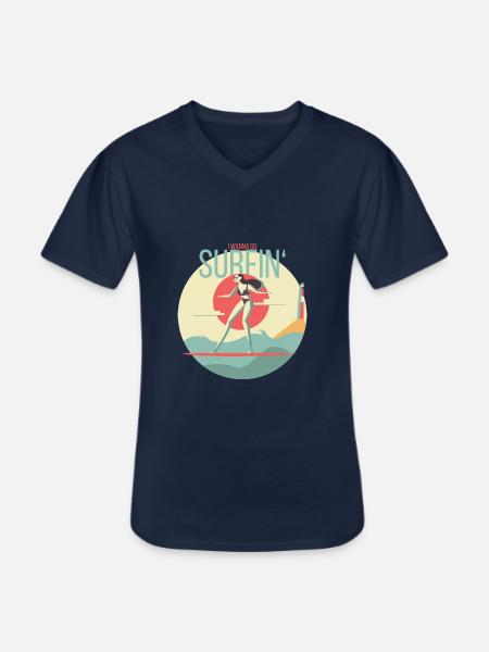 I wanna go surfing - Men's V-Neck T-Shirt - navy