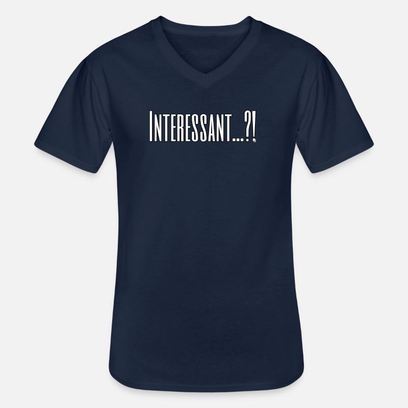 INTERESSANT! - Männer-T-Shirt mit V-Ausschnitt - Navy