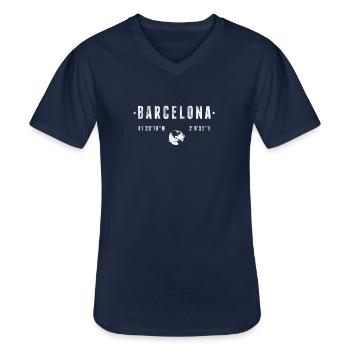 Barcelona - Männer-T-Shirt mit V-Ausschnitt - Navy - Vorne - AI Model Male 178 dark (178cm)
